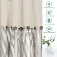 thumbnail image 6 of Alishomtll Natural Brown Stripe Cotton Linen Window Treatment Farmhouse Curtains, 52" x 96" (2 Panels), 6 of 8