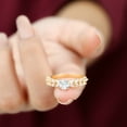 thumbnail image 6 of 1 CT Marquise and Round Moissanite Ring for Women, Moissanite Solitaire Engagement Ring in Gold, Moissanite Engagement Ring, 10K Yellow Gold, US 7.25, 6 of 8