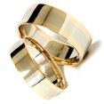 thumbnail image 3 of Pompeii3 8/6mm Plain 14K Two Tone Wedding Band Set, 3 of 5