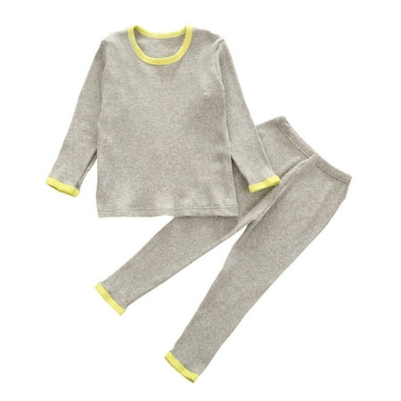 

YDOJG Toddler Boys Girls Pajamas Kids Baby Boy Girl Knit T Shirt Pants Pajamas Sleepwear 2Pcs Outfits Set For 18-24 Months
