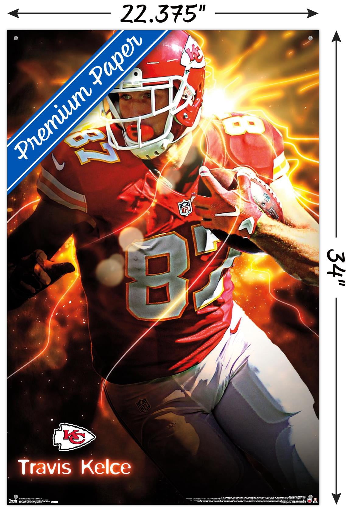 NFL Kansas City Chiefs - TraVis Kelce 16 Wall Poster with Push Pins, 22.375" x 34"