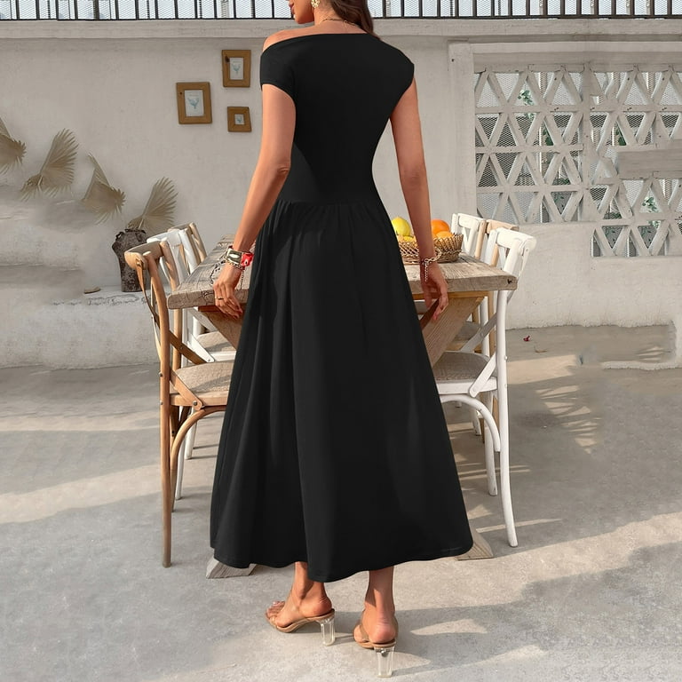 navy blue dress for baby girl Amazon.com: Women's Long Sleeve Maxi Tiered Flowy Dress, A-line V Neck  Swing Beach Vacation Dress, High Waist Western Modest Long Dresses Black :  Clothing, Shoes & Jewelry