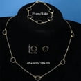 thumbnail image 3 of Conjunto de tres piezas de pendientes y pulsera de trébol de cinco hojas con flor de cinco pétalos de la suerte para mujer, accesorios elegantes, joyería de fiesta, 3 of 5