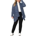 thumbnail image 2 of Agnes Orinda Women's Plus Size Spring Fall Winter Outerwear Asymmetrical Knitwear Sweater Cardigan 3X Navy Blue, 2 of 6