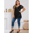 thumbnail image 4 of Blusa Plisada de Encaje de Talla Grande Rosegal  Blusas Tallas Grandes, 4 of 5