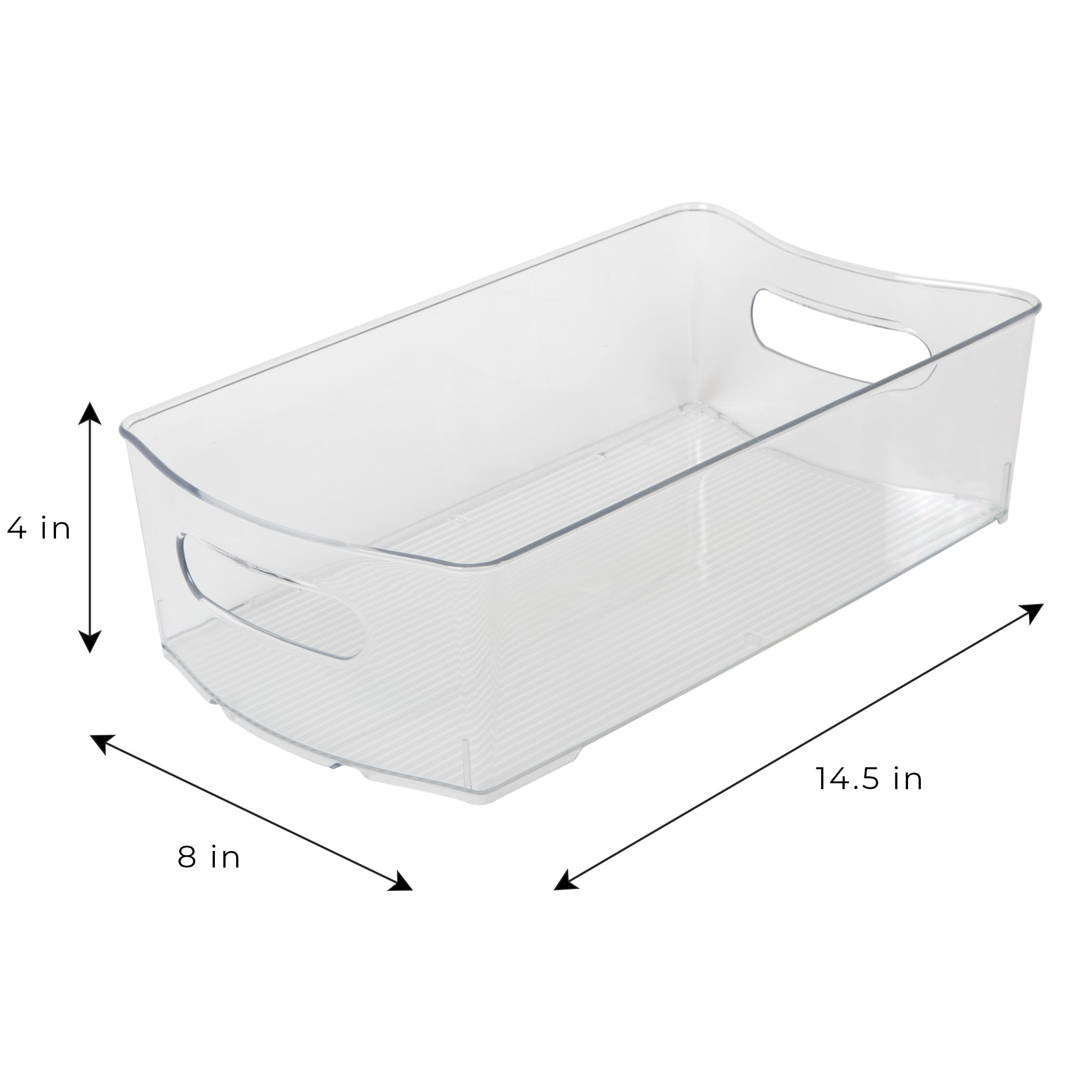 Smart Design Stackable Clear Refrigerator Storage Bin with Handle - 8 pack - 8 x 14.5 inch