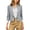Gray, variant on ChaoHeng Womens Casual Tops 3/4 Sleeve Oversized Womens Casual Tops 3/4 Sleeve Oversized Lapel Pocket Short Work Blazer Office Outerwear White S