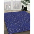 thumbnail image 2 of Ahgly Company Indoor Rectangle Patterned Denim Dark Blue Area Rugs, 7' x 10', 2 of 6