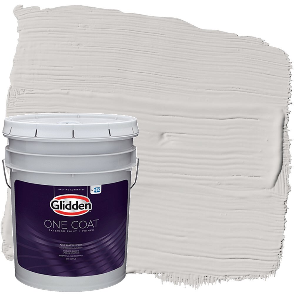 Glidden One Coat Exterior Paint and Primer, Elusion / Gray, 5 Gallons