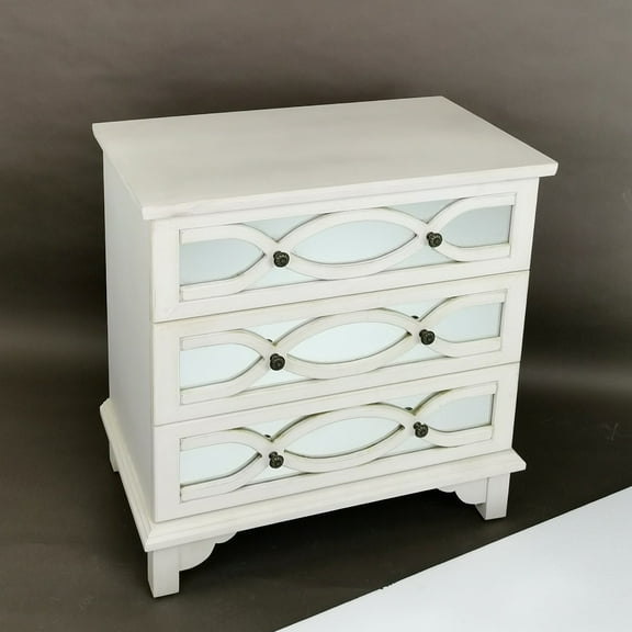Wayborn White TANNER MIRROR CHEST Mirror on pine wood 29″X17″X29″
