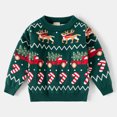 thumbnail image 5 of Boys Christmas Reindeer Sweater,Long Sleeve Crew Neck Candy Cane Knit Pullover Top for 2-7 Years, 5 of 5