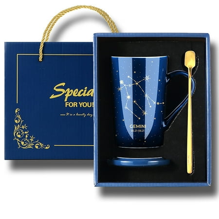 

Livesture Ceramic Constellation Coffee Mug With Lid Spoon Sagittarius Gift box