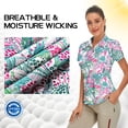 thumbnail image 3 of Short Sleeve Zip Polo Shirt for Women Moisture Wicking Athletic Golf Tennis Top, 3 of 9