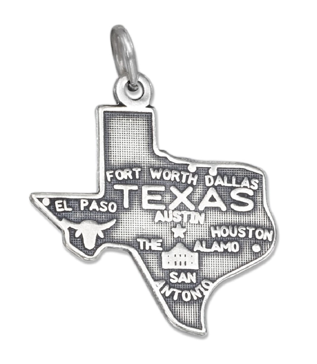 Texas State Small Sterling Sliver Pendant 1/2 Inch 