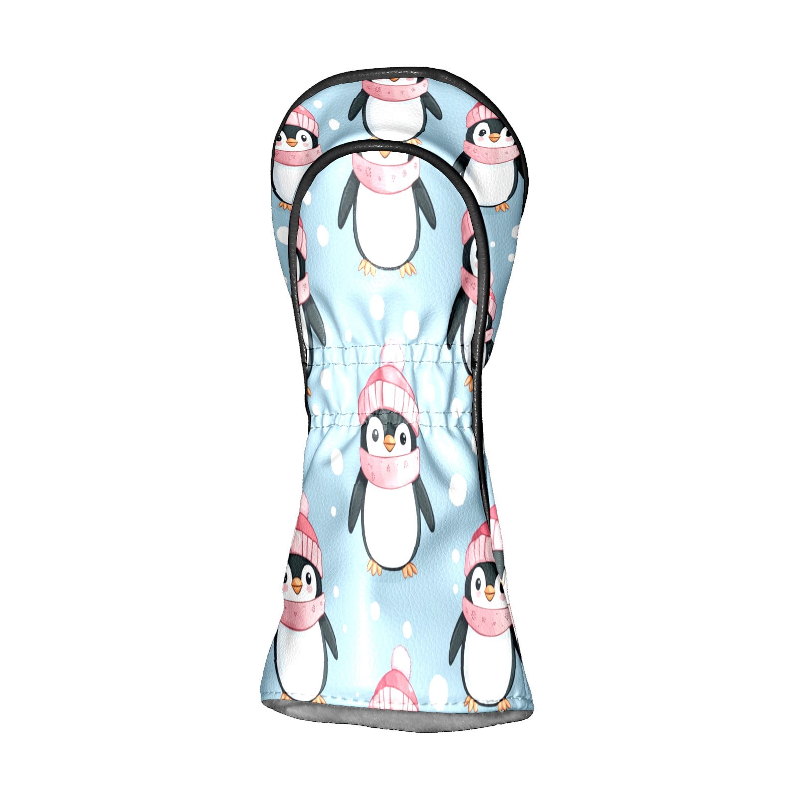 Golf Club Covers PU Leather Waterproof Head Covers for Fairway Woods Hybrids Cartoon Penguin Pattern