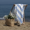 thumbnail image 2 of Linum Home 100% Turkish Cotton Patara Monogrammed Striped Pestemal Beach Towel, 2 of 2