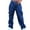 Dark Blue, variant on Timegard Denim Cargo Pant for Women Baggy Wide Leg High Waist Jean Pants Stretchy Button Casual Trousers with Pockets