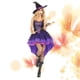 thumbnail image 2 of Adult Witch Costume Dress Purple Sorceress Outfit with Gloves and Hat, 2 of 5