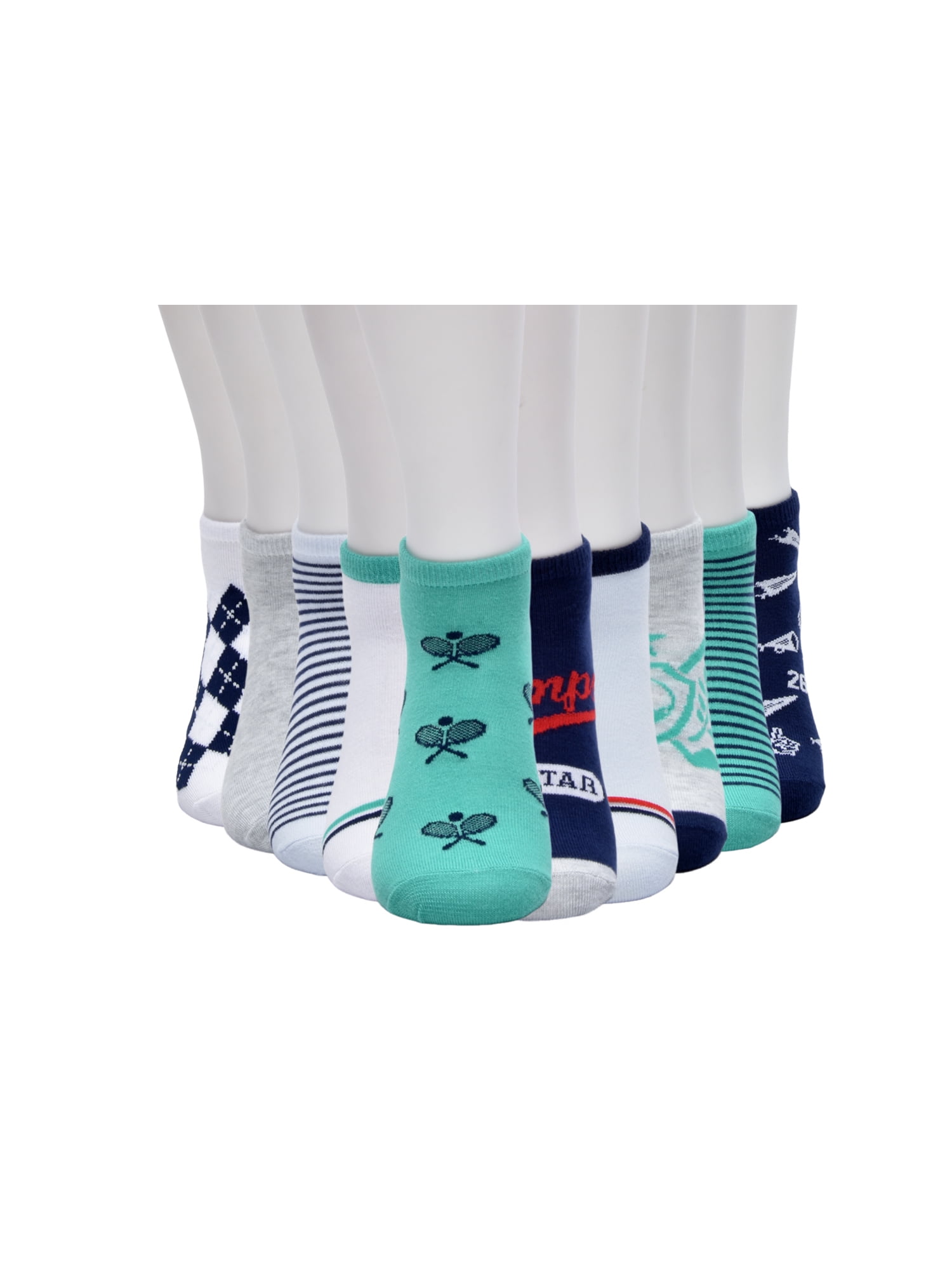 No Boundaries Womens Low-Cut Socks, 10-Pack, Sock Sizes 4-10
