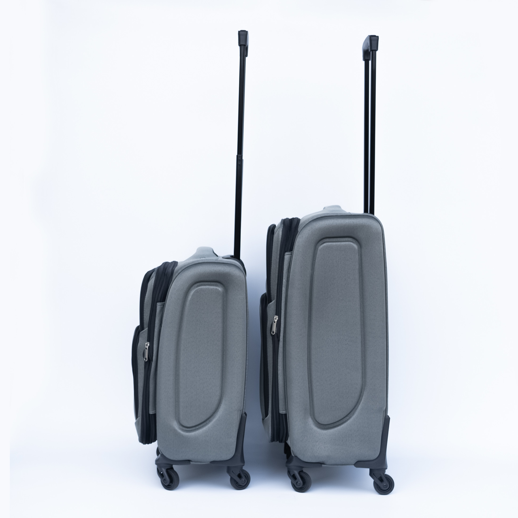 Noble House 2-Piece 20" & 24" Softside Oxford Luggage Set, Expandable Spinner Suitcases with Combination Lock, Gray