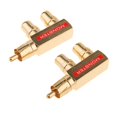 thumbnail image 3 of Divisor 2 Adaptadores Divisorios De Enchufe De ángulo Conector M / F (chapado En Oro) 2 Piezas Sunnimix Enchufe adaptador de audio, 3 of 6