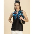 thumbnail image 5 of Moomaya Sleeveless Mandarin Collar Printed Georgette Top - Women's Stylish Top, 5 of 9
