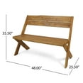 thumbnail image 6 of Outdoor Acacia Wood Loveseat and Coffee Table Set, Sandblast Teak, 6 of 12
