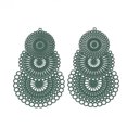 thumbnail image 2 of 430 Stainless Steel Chandelier Components Links Spray Painted Etched Metal Embellishments Green 56.5x35x0.3mm Hole: 1.2~2mm, 2 of 4