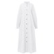 thumbnail image 4 of Gibobby Vestido de verano casual para mujer Cárdigan de manga larga con cuello levantado para mujer, temperamento de viaje de algodón, Color liso, falda, camis(Blanco,M), 4 of 5
