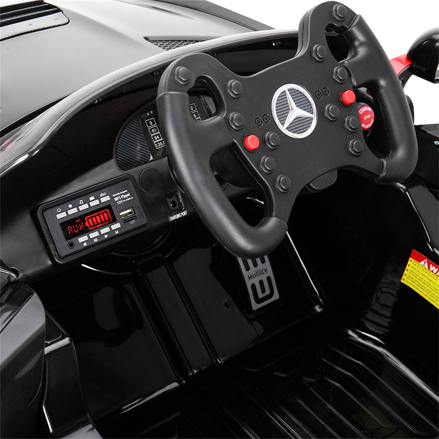 CIPACHO Licensed Benz GT 12V Powered Ride On Toy Car Electric Car for Kids 3-6 Years with MP3, Radio, Speed Shift, LED Lights, Black CIPACHO Licensed Benz GT 12V Powered Ride On Toy Car Electric Car for Kids 3-6 Years with MP3, Radio, Speed Shift, LED Lights, Black