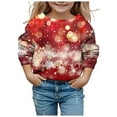 thumbnail image 2 of Boys Sweatshirts Childrens Christmas Cute Crew Neck Long Sleeve Pullover Hoodless Top Red 4-5 Years, 2 of 4