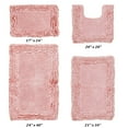 thumbnail image 5 of Better Trends 4 Piece Bathroom Rug Set 100% Cotton, Extra Soft, Water Absorbent & Non Slip Bath Mat, Ruffle Border, (Pink) Shaggy Border Collection, 5 of 5