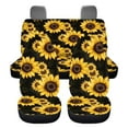 thumbnail image 7 of Pzuqiu Sunflower Black Car Seat Cover Fashion Car Seat Cover Full Set Front and Rear Split Bench Seat Covers Easy to Install Car Interiors Car Seat Protector Universal Fit Most Sedans, Yellow, 7 of 7