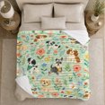 thumbnail image 5 of Whimsical Dog Floral Illustration, Playful Pet Portrait Pattern, Warm Flannel Blanket for Living Room and Bedroom, Dog Lovers Just Because Gift, Pet Lover Home Decor, 5 of 9