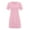 Pink, variant on Rutainlusire Womens Dresses Women Casual Short Sleeve O-Neck Solid Ladies Loose Mini Dress
