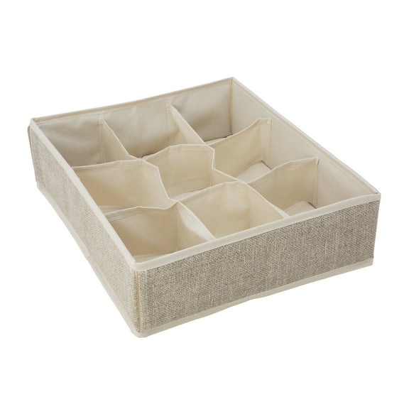 Simplify Drawer Organizer 9 Compartment Faux Jute (25516-FEJ)