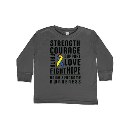 

Inktastic Down Syndrome Awareness Strenth Courage Support Gift Toddler Boy or Toddler Girl Long Sleeve T-Shirt