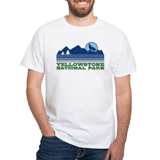 CafePress - Yellowstone National Park White T Shirt - Men's Classic Cotton T-Shirts