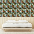 thumbnail image 3 of Ambesonne Ethnic Peel & Stick Wallpaper for Home, Traditional Floral Sketch, 13"x36", Marigold Ivory and Fern Green, 3 of 5