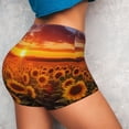thumbnail image 4 of Rocae Sunset Golden Sunflower Field for Women's Quick-Dry Running Shorts,Ladies Active Athletic Apparel Yoga Workout Gym Running Volleyball Spandex Shorts-Medium, 4 of 8