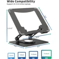 thumbnail image 3 of Laptop Stand with 360° Rotating Base, Ergonomic Computer Riser for Desk, Adjutable Height Muti-Angle, Foldable Laptop Mount, Stable Metal Holder Support 10-15.6" Notebook PC, 3 of 6
