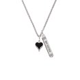 thumbnail image 2 of Delight Jewelry Silvertone Small Long Black Heart Silvertone Always My Sister Bar Charm Necklace, 23", 2 of 4