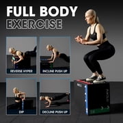 Plyo Box, 3-in-1 Foam Plyometric Jump Box, 16X12X14 Box Jump for Home Gym Training Fitness Workout Exercise