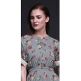 thumbnail image 2 of Bimba Robe Longue Maxi d'Été à Fente Latérale Imprimée Feuilles & Fleurs Florales pour Femmes - Petite, 2 of 6
