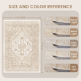 thumbnail image 2 of Roxstand 5x7 Area Rugs for Living Room, Vintage Large Area Rug, Non-Slip Backing Washable Rug, Stain Resistant Home Decor Rug (5'x7', Beige), 2 of 11