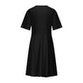 thumbnail image 7 of Tejiojio Summer Dresses for Women Clearance Womens Casual Plus Size V-Neck Solid Short Sleeve Boho Dress Swing Dress With Pockets, 7 of 7
