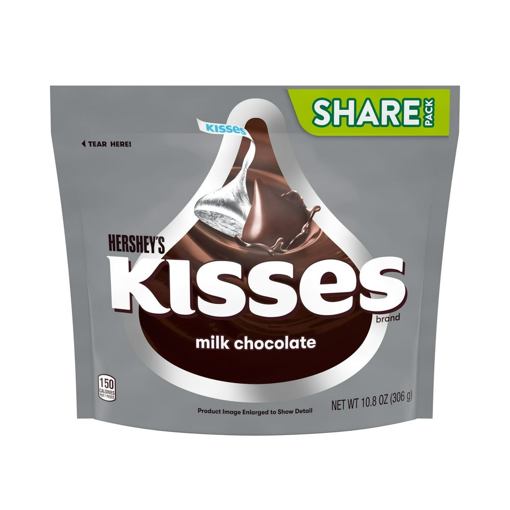 HERSHEY'S KISSES Milk Chocolate Candy, Individually Wrapped, 10.8 oz ...