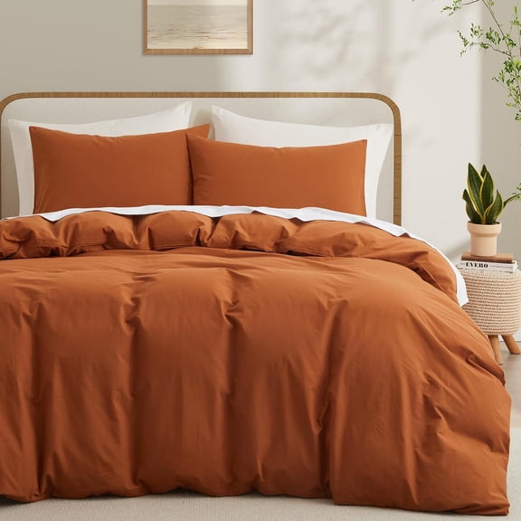 Duvet Cover Set Bedding Linen Textured Natural 100% Washed Cotton Duvet Cover 3 Pieces Bedding Set with Zipper Closure Corner Ties Fade-Resistant Breathable Durable Soft Comfy (No Comforter) - Twin