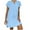 01* Light Blue, variant on bnaln Women Dresses Summer Casual Mini Dress Loose Cotton Linen Shirts Dresses V-Neck Short Sleeve Beach Tshirts Mini Dress Plus Size Beach A Line Flowy Shift Dress Holiady Sundresses
