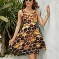 thumbnail image 3 of Honeycomb Print Dress Fashion Beach Long Dresses Female Party Printed Sundress, 3 of 7